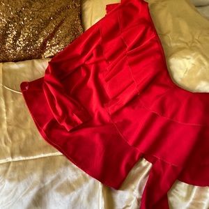 Vivid Red One Shoulder Shirt